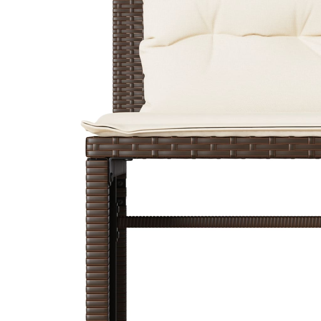 Set Divano da Giardino 4 pz con Cuscini Marrone in Polyrattan | homemem39