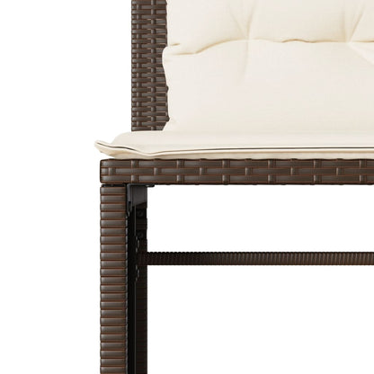 Set Divano da Giardino 4 pz con Cuscini Marrone in Polyrattan | homemem39