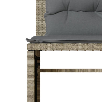 Set Divano da Giardino 4pz con Cuscini Grigio Chiaro Polyrattan | homemem39