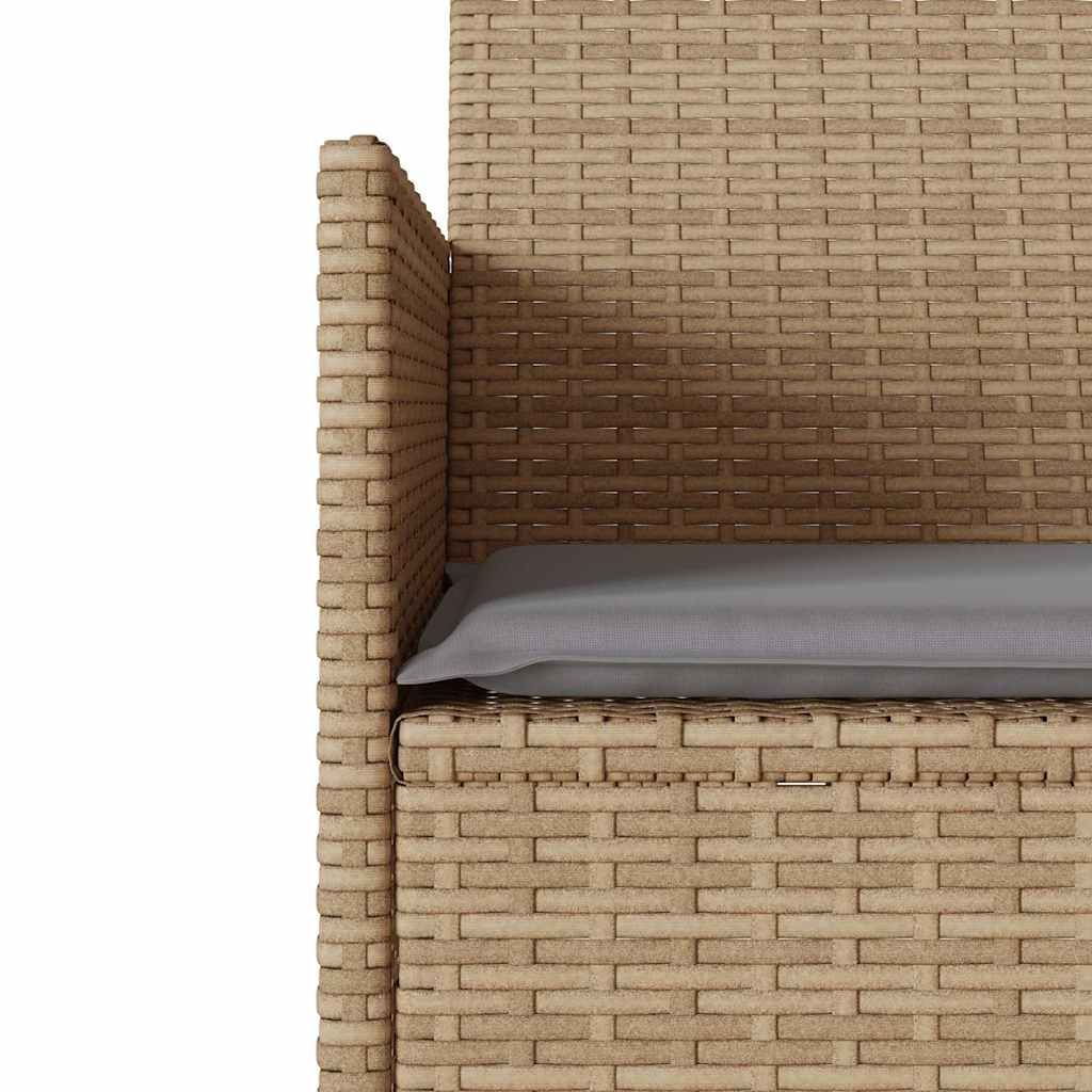 Divano Giardino 2 Posti con Tavolo e Cuscini Beige Polyrattan | homemem39