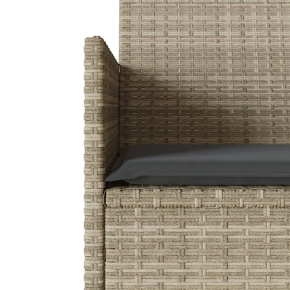Divano 2 Posti con Tavolo e Cuscini Grigio Chiaro Polyrattan | homemem39