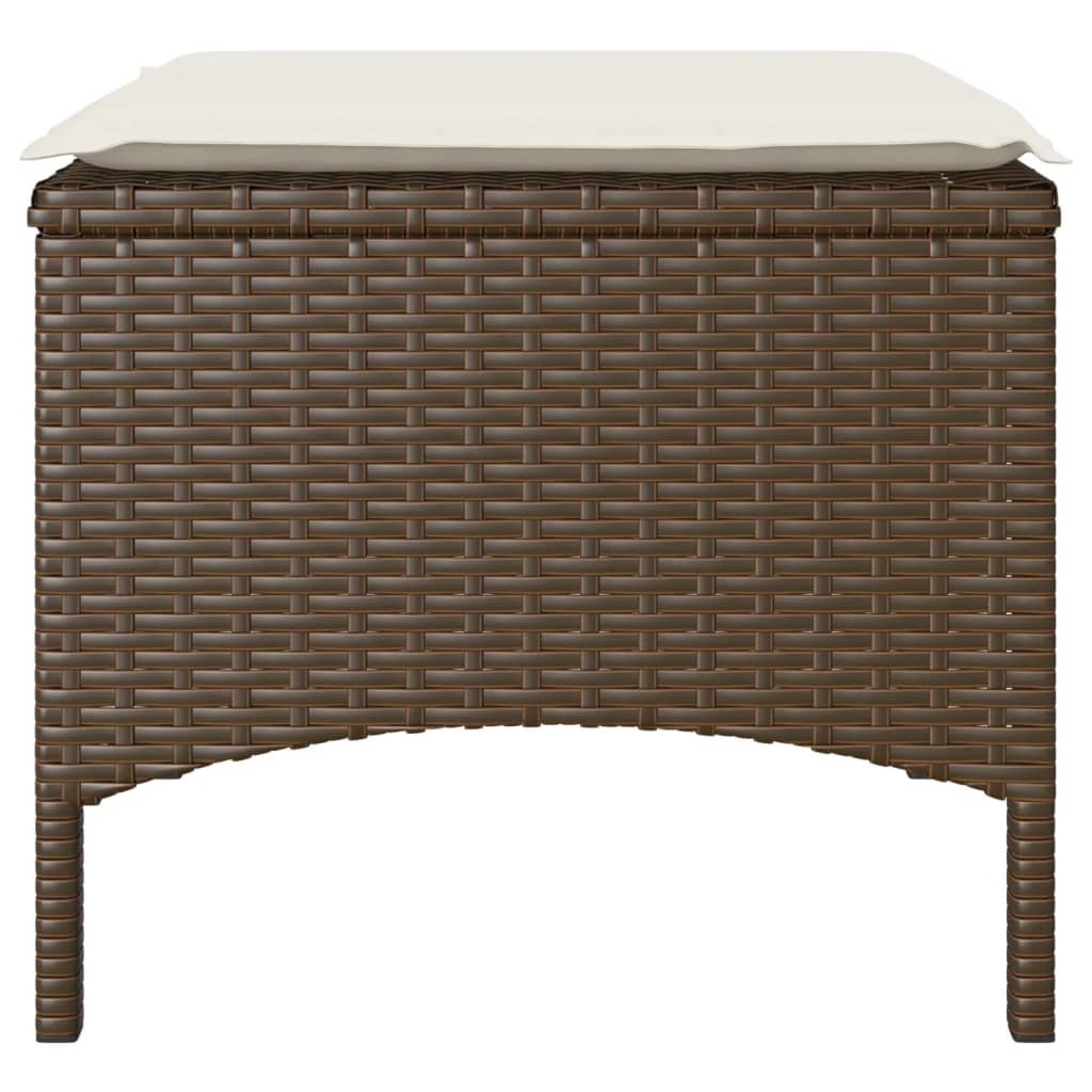 Divano Giardino 2Posti con Tavolo e Sgabelli Marrone Polyrattan | homemem39