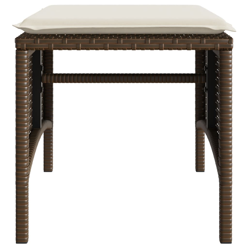 Divano Giardino 2Posti con Tavolo e Sgabelli Marrone Polyrattan | homemem39