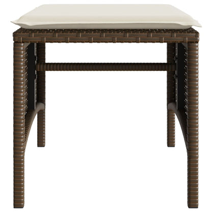 Divano Giardino 2Posti con Tavolo e Sgabelli Marrone Polyrattan | homemem39