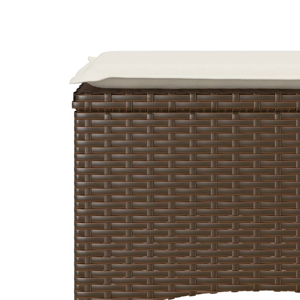 Divano Giardino 2Posti con Tavolo e Sgabelli Marrone Polyrattan | homemem39