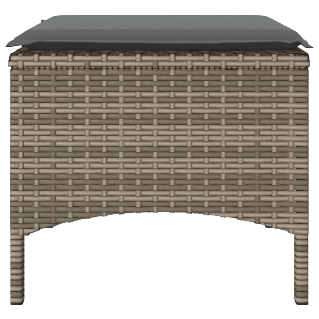 Divano Giardino 2 Posti con Tavolo e Sgabelli Grigio Polyrattan | homemem39