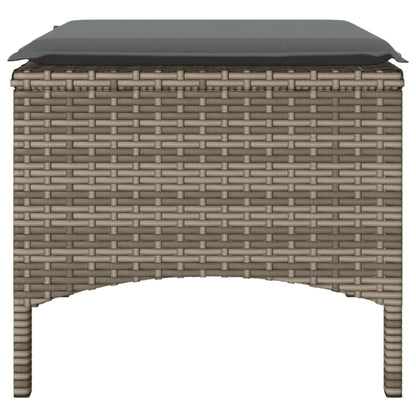Divano Giardino 2 Posti con Tavolo e Sgabelli Grigio Polyrattan | homemem39