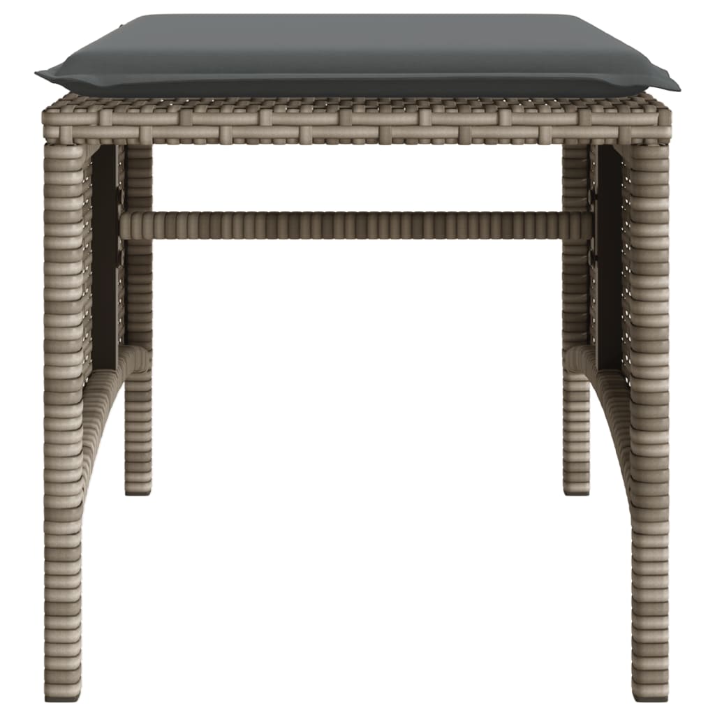 Divano Giardino 2 Posti con Tavolo e Sgabelli Grigio Polyrattan | homemem39