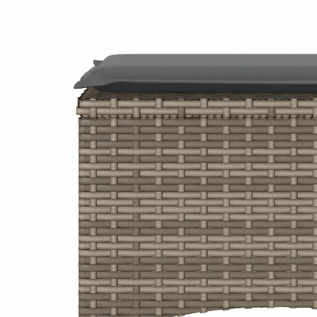 Divano Giardino 2 Posti con Tavolo e Sgabelli Grigio Polyrattan | homemem39