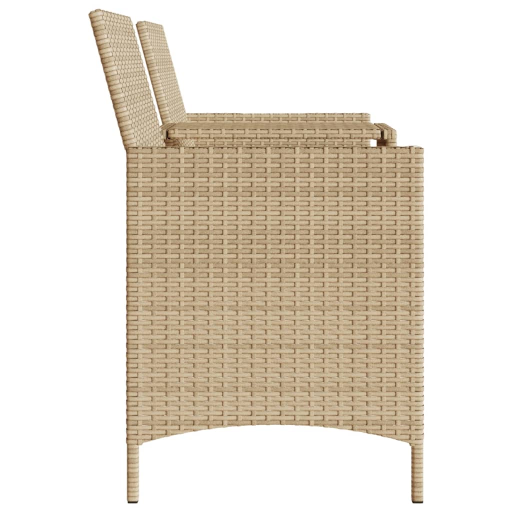 Divano Giardino 2 Posti con Tavolo e Sgabelli Beige Polyrattan | homemem39