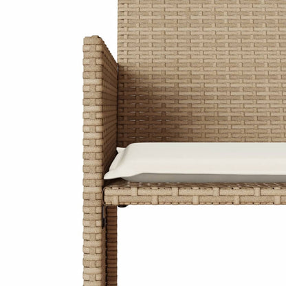 Divano Giardino 2 Posti con Tavolo e Sgabelli Beige Polyrattan | homemem39