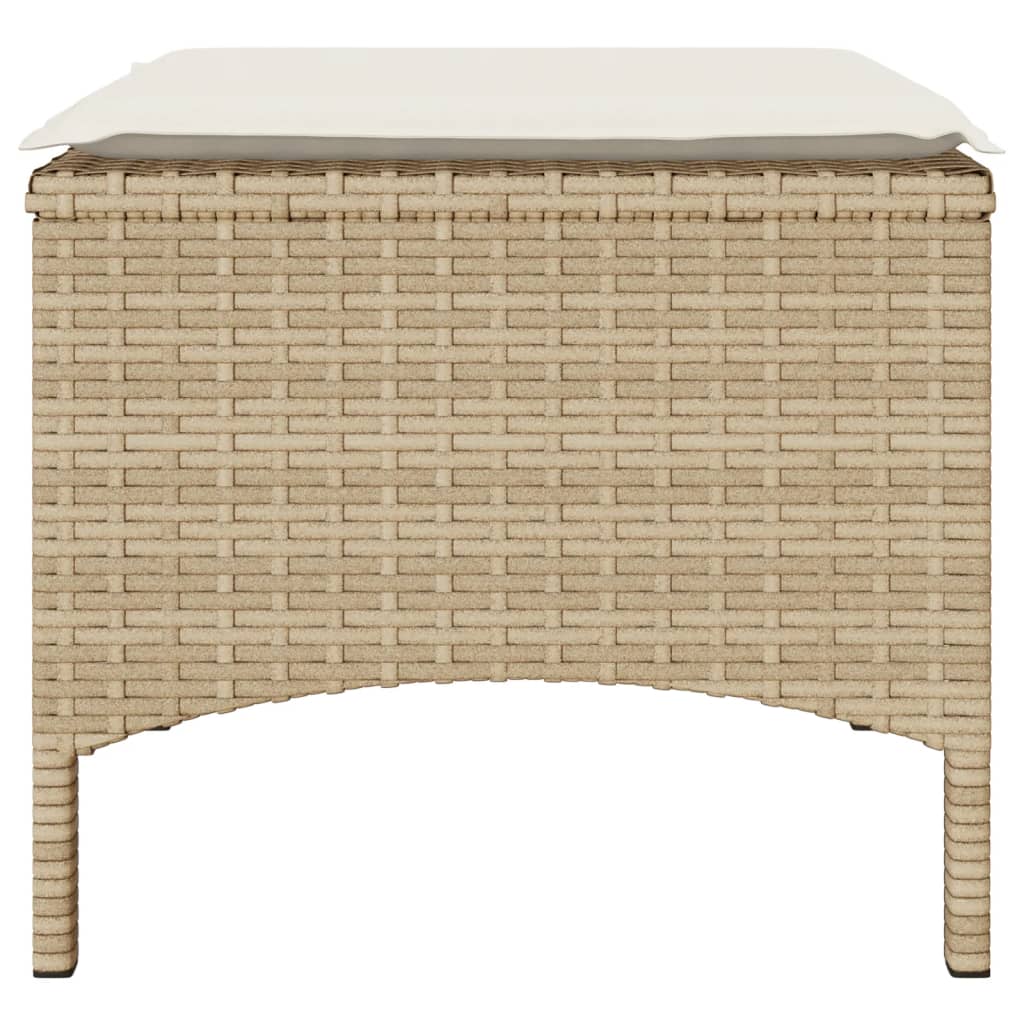 Divano Giardino 2 Posti con Tavolo e Sgabelli Beige Polyrattan | homemem39