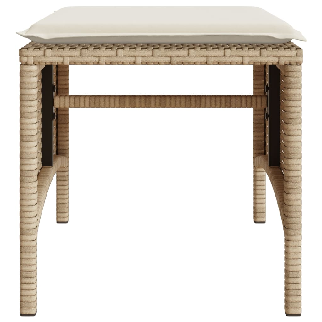 Divano Giardino 2 Posti con Tavolo e Sgabelli Beige Polyrattan | homemem39