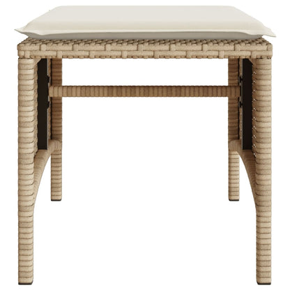 Divano Giardino 2 Posti con Tavolo e Sgabelli Beige Polyrattan | homemem39