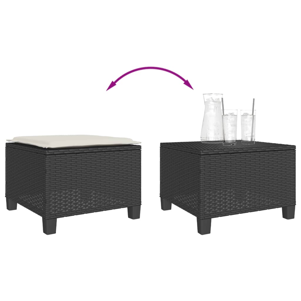 Set da Bistrò 3 pz con Cuscini Nero in Polyrattan | homemem39