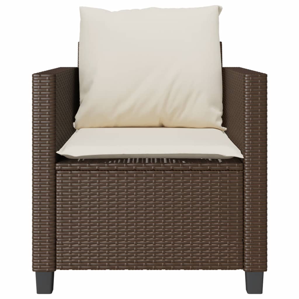 Set Bistrò 3 pz con Cuscini Marrone in Polyrattan | homemem39