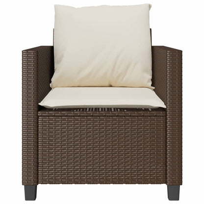 Set Bistrò 3 pz con Cuscini Marrone in Polyrattan | homemem39