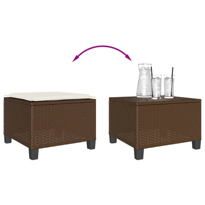 Set Bistrò 3 pz con Cuscini Marrone in Polyrattan | homemem39
