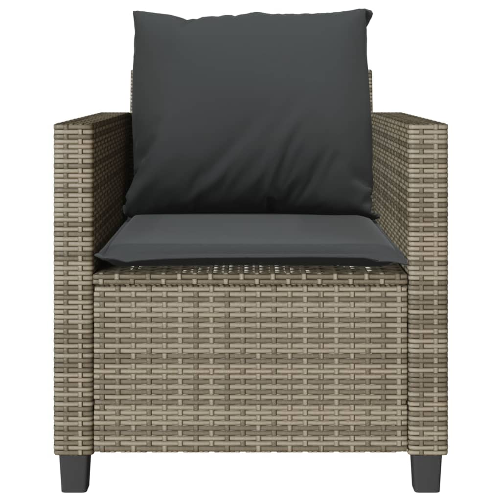 Set da Bistrò 3 pz con Cuscini Grigio in Polyrattan | homemem39