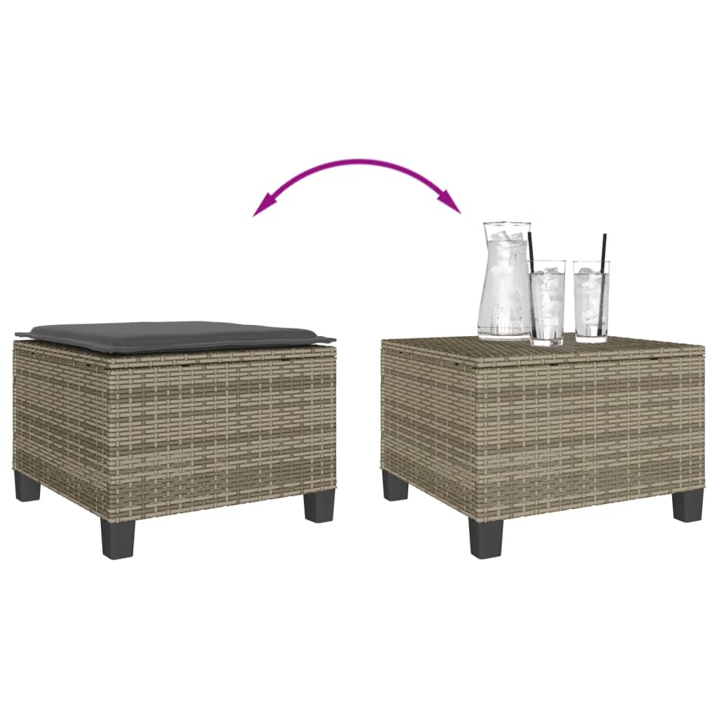 Set da Bistrò 3 pz con Cuscini Grigio in Polyrattan | homemem39