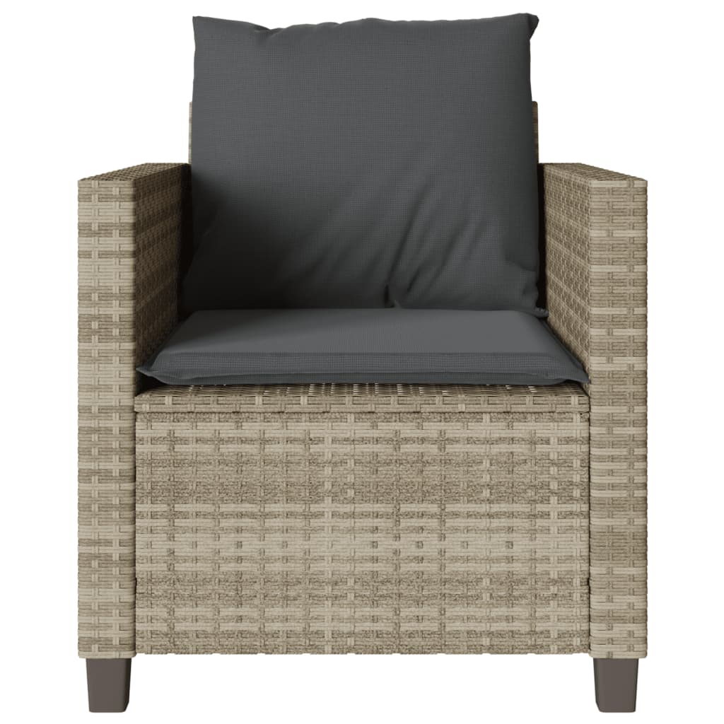 Set da Bistrò 3 pz con Cuscini Grigio Chiaro in Polyrattan | homemem39
