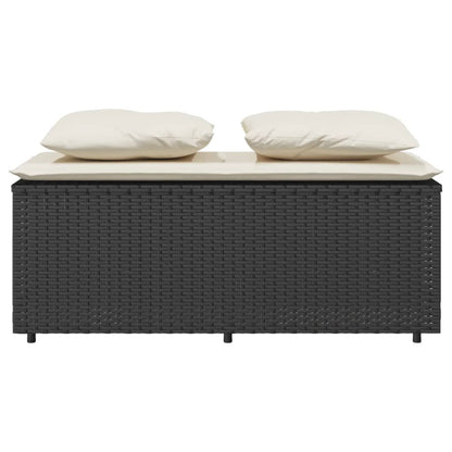 Set da Pranzo da Giardino 3 pz con Cuscini Nero in Polyrattan | homemem39