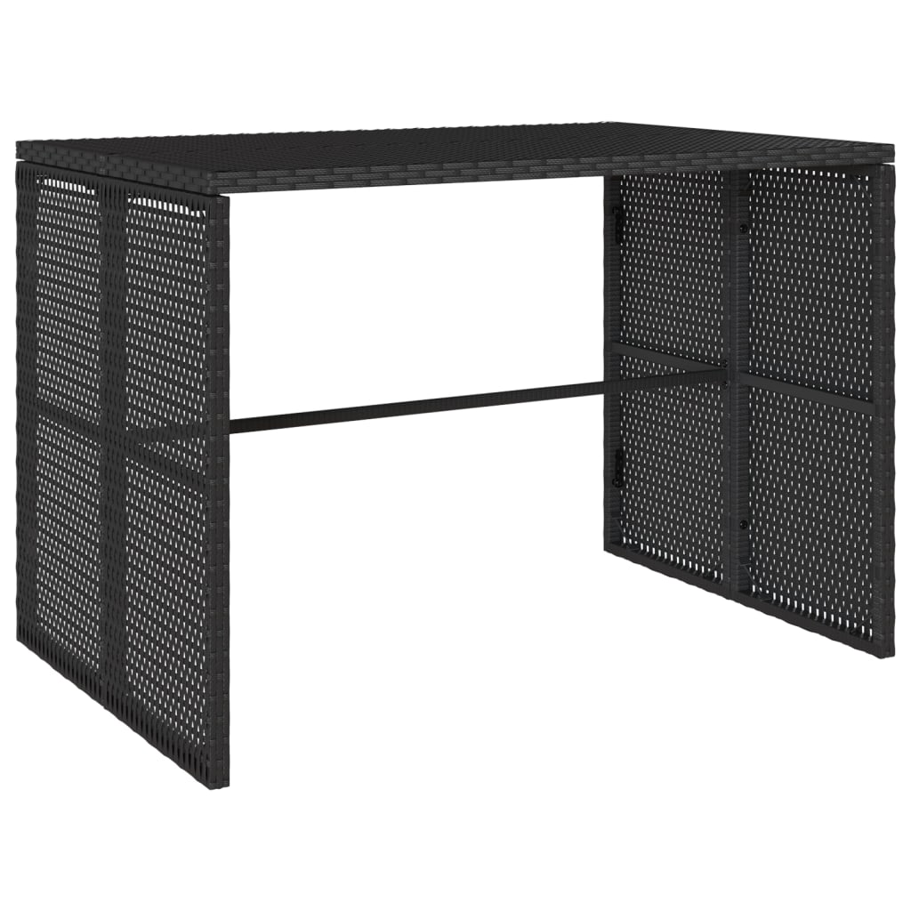 Set da Pranzo da Giardino 3 pz con Cuscini Nero in Polyrattan | homemem39