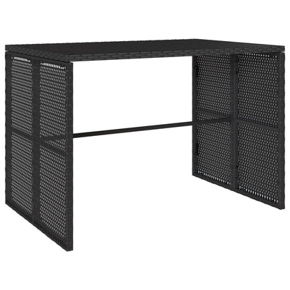 Set da Pranzo da Giardino 3 pz con Cuscini Nero in Polyrattan | homemem39