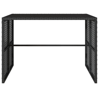 Set da Pranzo da Giardino 3 pz con Cuscini Nero in Polyrattan | homemem39