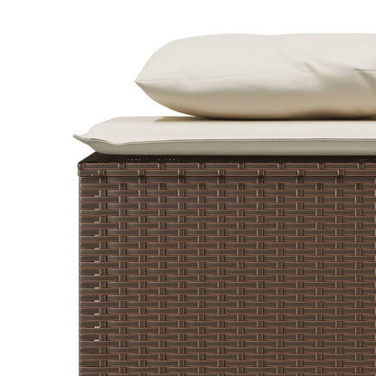 Set da Pranzo da Giardino 3pz con Cuscini in Polyrattan Marrone | homemem39