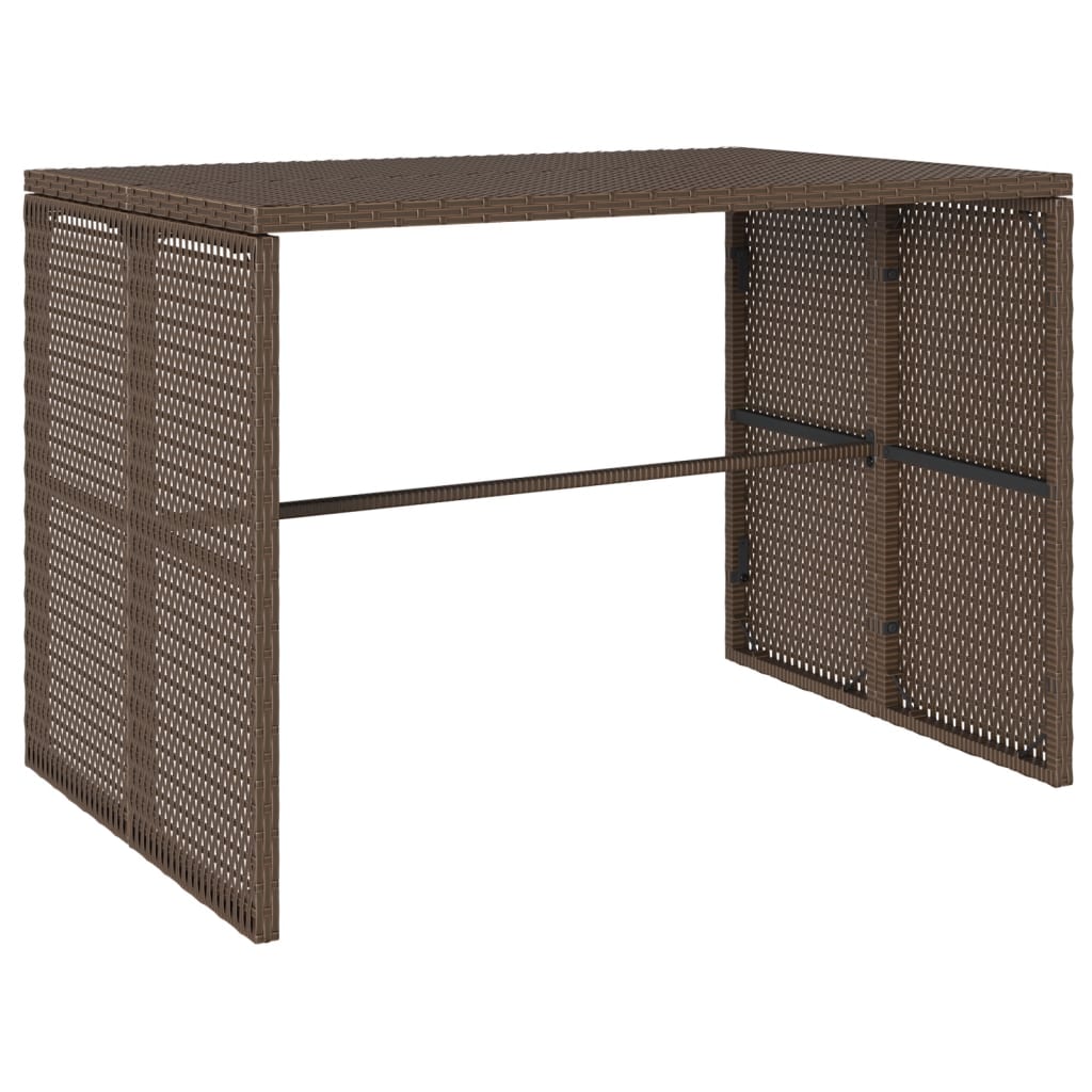 Set da Pranzo da Giardino 3pz con Cuscini in Polyrattan Marrone | homemem39