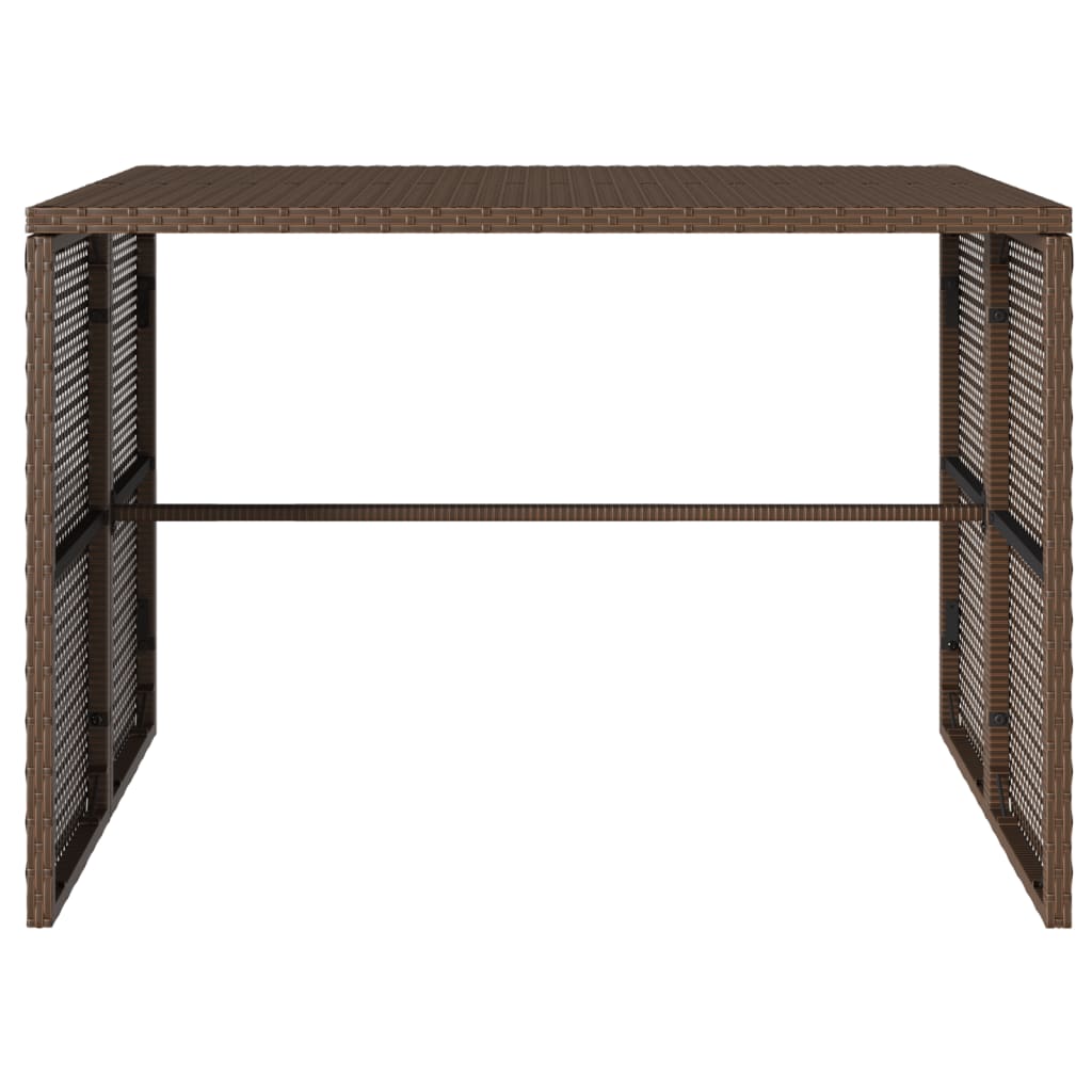 Set da Pranzo da Giardino 3pz con Cuscini in Polyrattan Marrone | homemem39