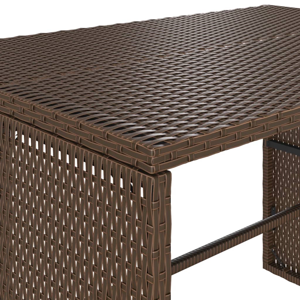 Set da Pranzo da Giardino 3pz con Cuscini in Polyrattan Marrone | homemem39