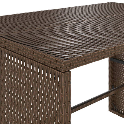 Set da Pranzo da Giardino 3pz con Cuscini in Polyrattan Marrone | homemem39