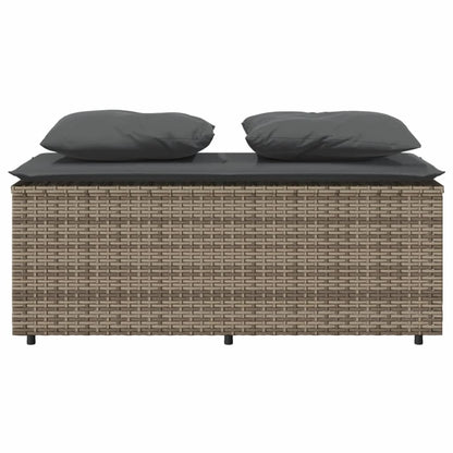 Set da Pranzo da Giardino 3 pz con Cuscini in Polyrattan Grigio