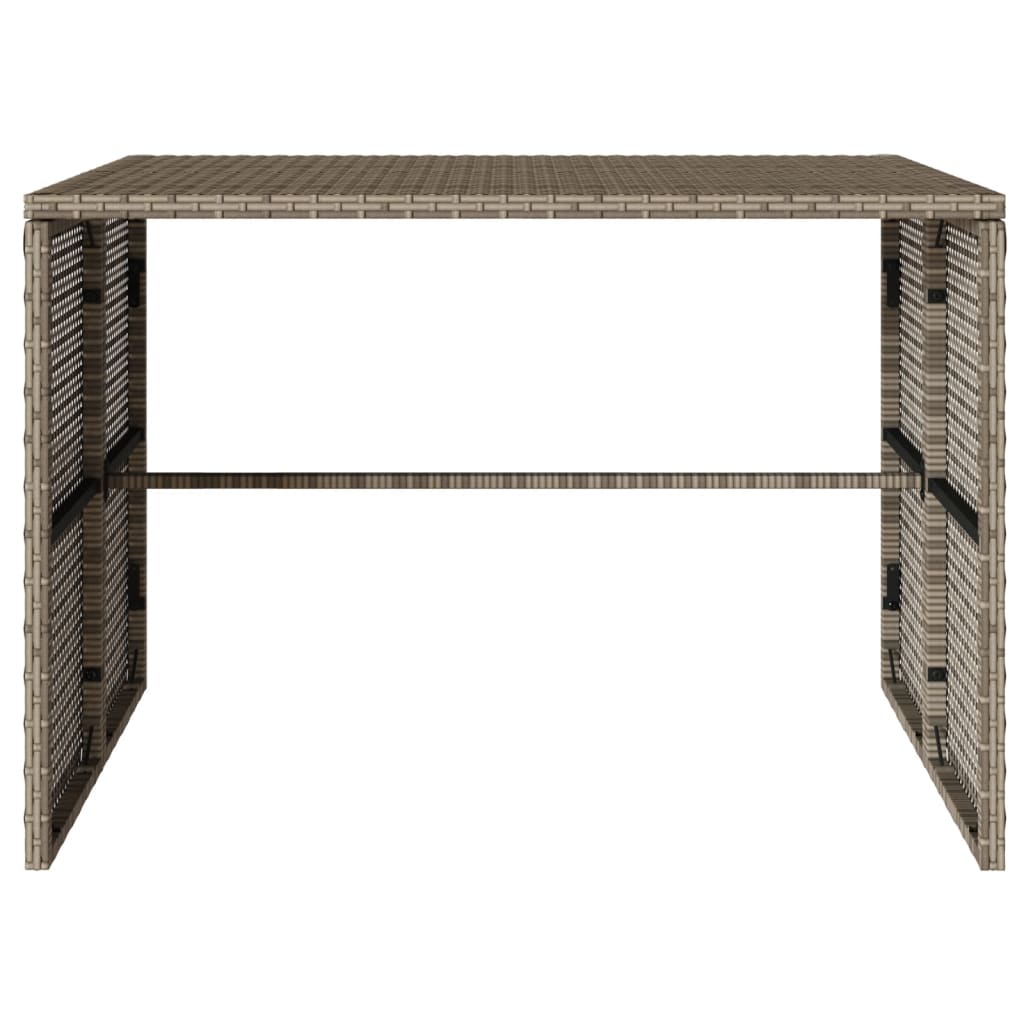 Set da Pranzo da Giardino 3 pz con Cuscini in Polyrattan Grigio