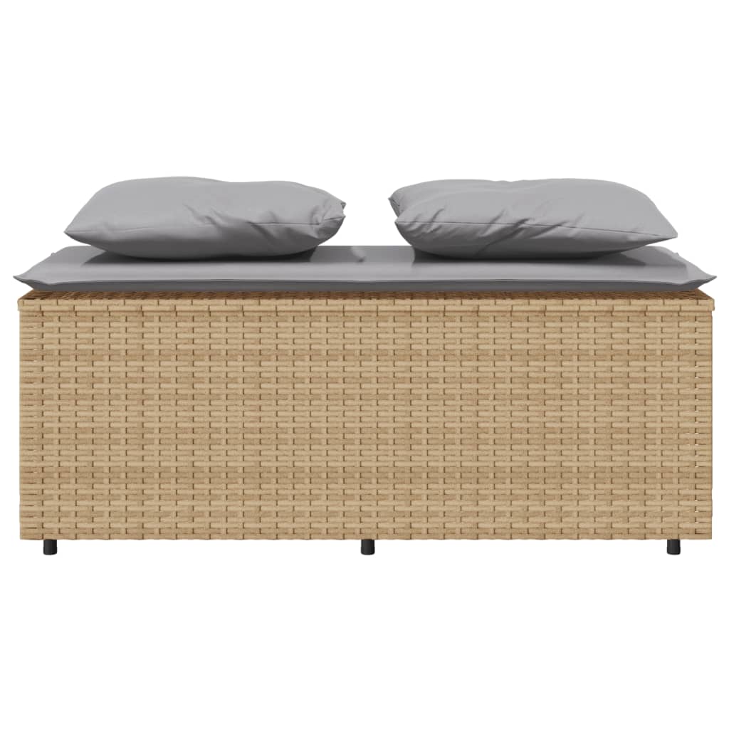 Set da Pranzo da Giardino 3 pz con Cuscini Beige in Polyrattan | homemem39