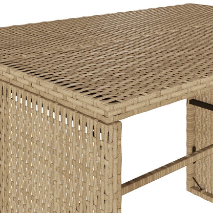 Set da Pranzo da Giardino 3 pz con Cuscini Beige in Polyrattan | homemem39