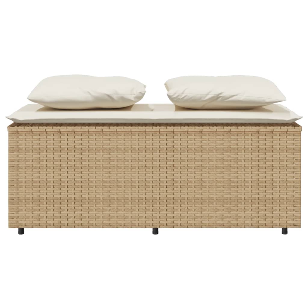 Set da Pranzo da Giardino 3 pz con Cuscini Beige in Polyrattan - homemem39