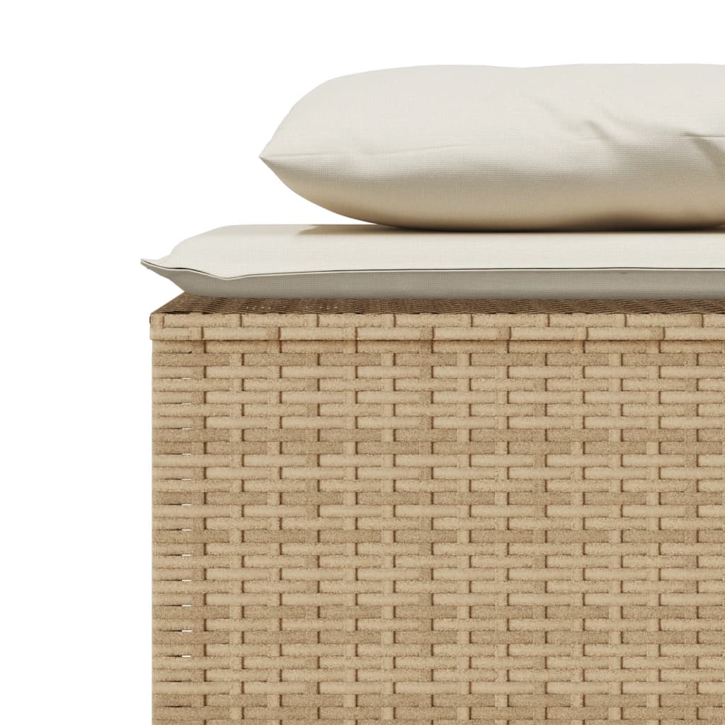 Set da Pranzo da Giardino 3 pz con Cuscini Beige in Polyrattan - homemem39