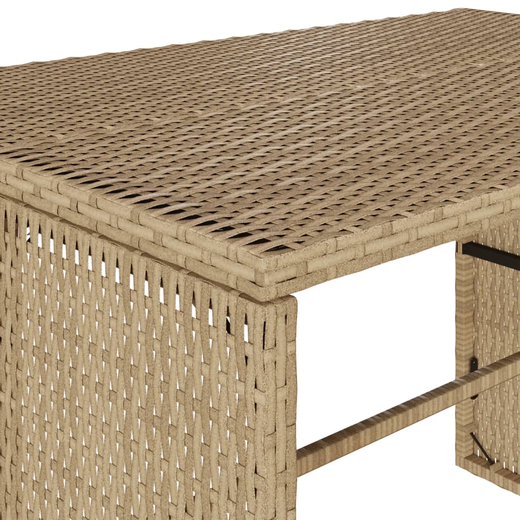 Set da Pranzo da Giardino 3 pz con Cuscini Beige in Polyrattan - homemem39
