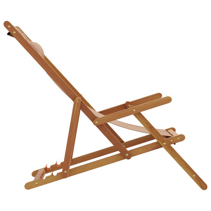 Sedia da Spiaggia Pieghevole Beige Legno di Eucalipto e Tessuto | homemem39