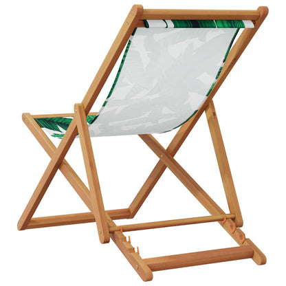 Sedia da Spiaggia Pieghevole Foglie Legno Eucalipto e Tessuto | homemem39