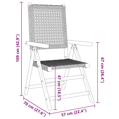Sedie da Giardino 2pz Grigie Legno Massello Acacia e Polyrattan | homemem39
