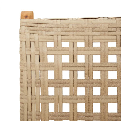 Sedie da Giardino 2 pz Beige Legno Massello Acacia e Polyrattan | homemem39