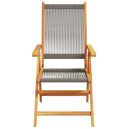 Sedie Giardino 2pz Grigie Legno Massello Acacia e Polipropilene | homemem39