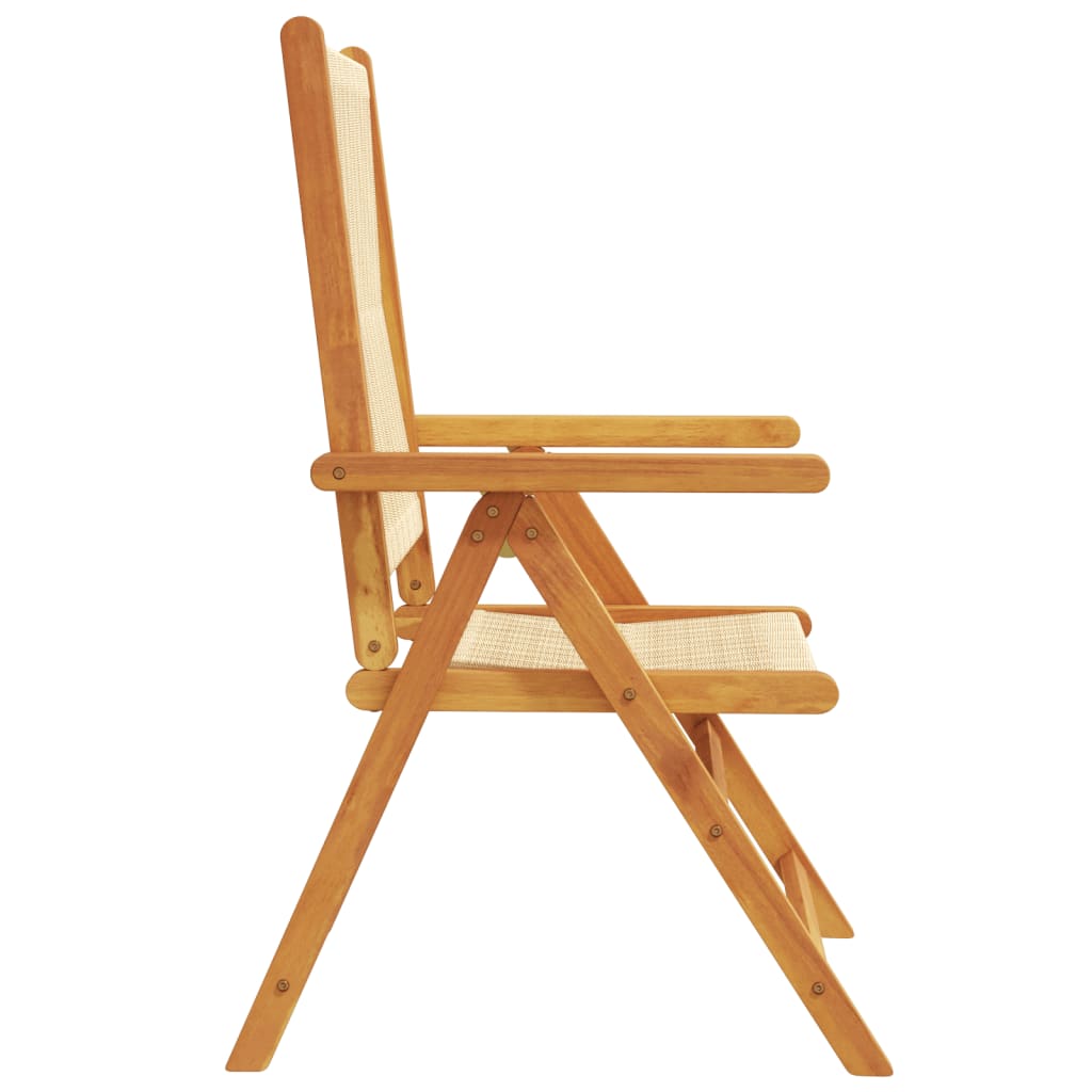 Sedie Giardino 2 pz Beige Legno Massello Acacia e Polipropilene | homemem39