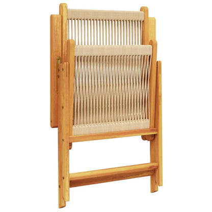 Sedie Giardino 2 pz Beige Legno Massello Acacia e Polipropilene | homemem39