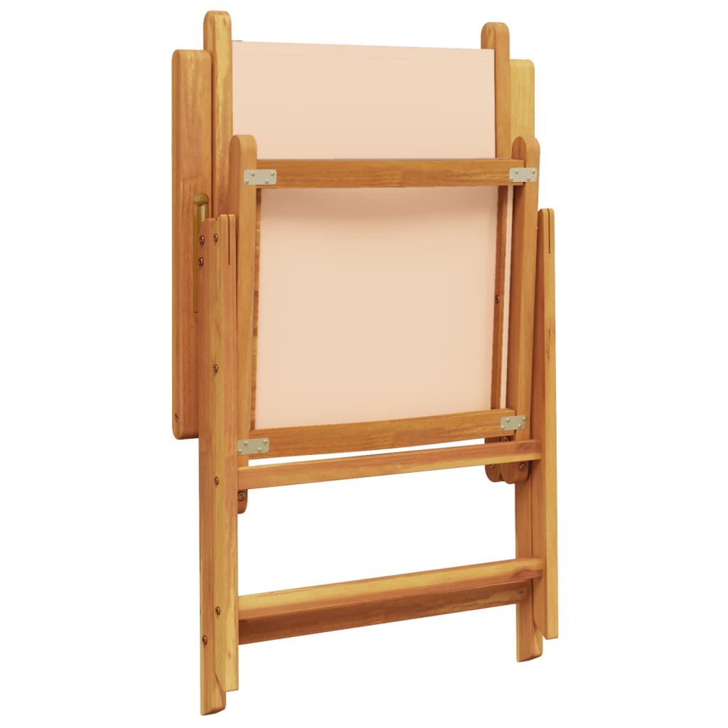Sedie da Giardino 2pz Beige Legno Massello di Acacia e Tessuto - homemem39