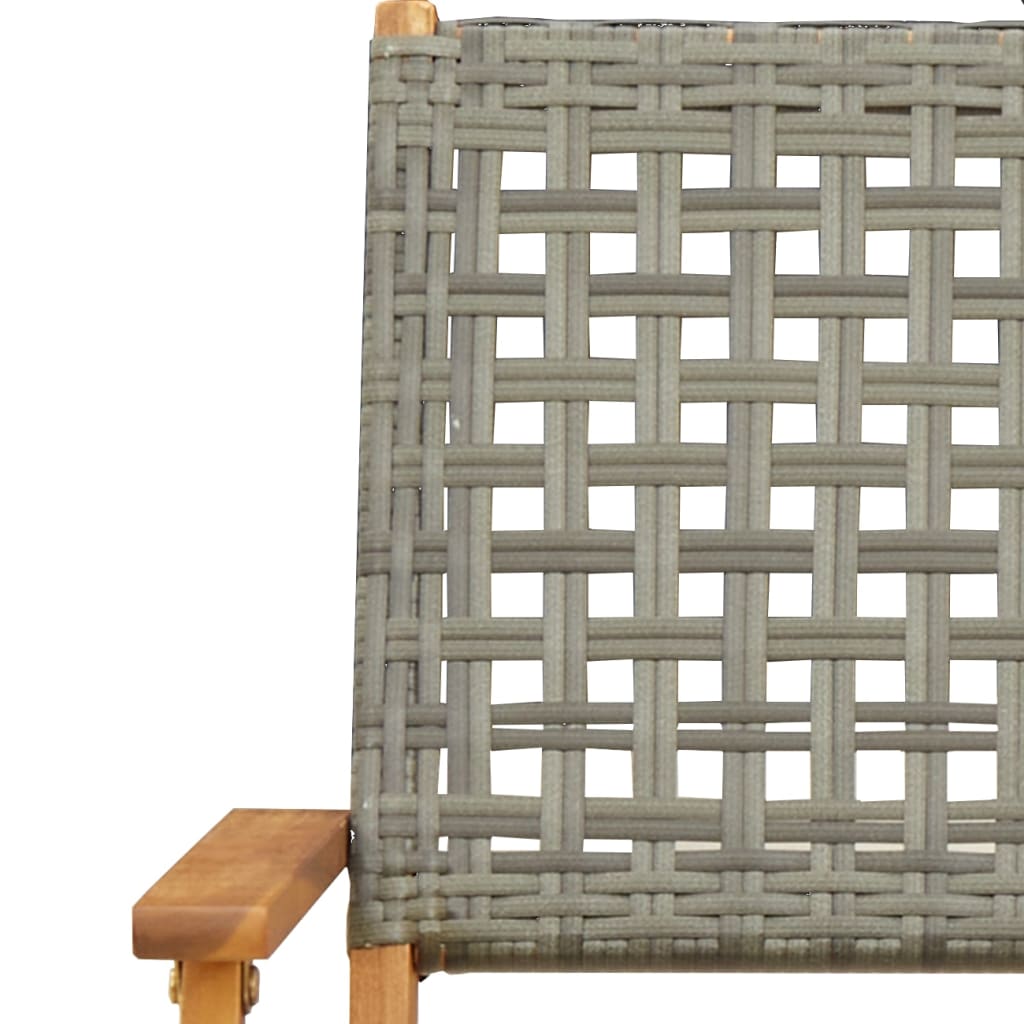 Sedie da Giardino 2pz Grigie Legno Massello Acacia e Polyrattan - homemem39